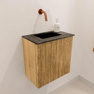 Mondiaz JOYA-DLUX Meuble de toilette 40cm - couleur Oak - Vasque FAYE position Milieu Sans trou de robinet couleur Lava