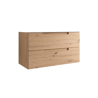 Saniclass Prime Balance Meuble sous lavabo - 100x55x44.9cm - 2 tiroirs - Poignée intégrée - MDF - Chêne rustique
