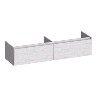 BRAUER Embrace meuble sous lavabo - 159,8x35x45,5cm - 2 tiroirs à fermeture douce - sans poignée - 2 découpes pour siphon - Forest Seashell