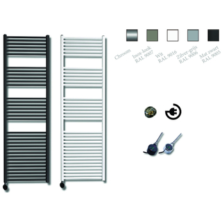 Sanicare Elektrische Design Radiator - 172 x 45 cm - 920 Watt - thermostaat chroom linksonder - zilver grijs