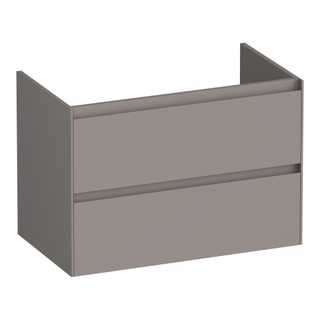 BRAUER Inspire wastafelonderkast 80 2 softclose lades - greeploos - 1 sifon uitsparing - mat taupe