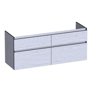 BRAUER Delight Edge wastafelonderkast 140 4 softclose lades - greeploos - 2 sifon uitsparingen - Forest Seashell