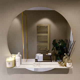 Mondiaz SPOT Miroir de salle de bain - rond 90cm - plan de miroir - couleur Frappe