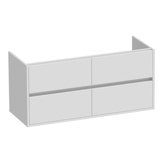 BRAUER Adore wastafelonderkast - 120x46x55cm - 4 softclose lades - greeploos - 2 sifon uitsparingen - hoogglans wit