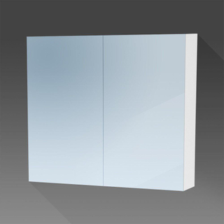 BRAUER Dual Spiegelkast - 80x70x15cm - 2 links- rechtsdraaiende spiegeldeur - MDF - mat wit