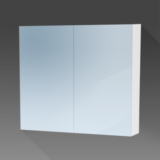 BRAUER Impress Deluxe spiegelkast - 80x70x15cm - interne en externe verlichting - 2 dubbelzijdige spiegeldeuren - mat wit