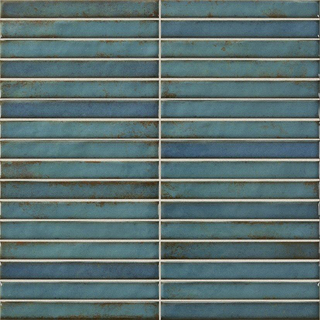 La Platera Cerámica Raku Keramische wandtegel - 35x35cm - 9.2mm - kitkat - Blauw