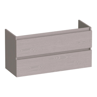 BRAUER Joy wastafelonderkast ondiep - 100x39x50cm - 2 softclose lades - greeploos - 1 sifon uitsparing - Timber Greige