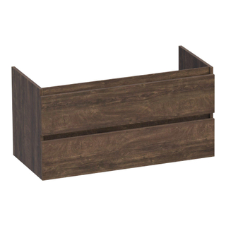 BRAUER Joy wastafelonderkast - 100x46x50cm - 2 softclose lades - greeploos - 1 sifon uitsparing - Grove