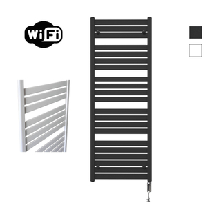 Sanicare HVW - Moda Elektrische Radiator - 160x60cm - 1159W - wifi - thermostaat - chroom - rechtsonder - mat zwart