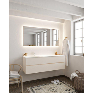 Mondiaz VICA ensemble de meuble de salle de bain - 150cm - meuble sous-vasque lin - 2 tiroirs - lavabo nuage gauche - 1 trou de robinet - version XL 60cm de haut