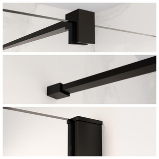 FortiFura Galeria Kit de profilé 200cm - avec barre de renfort 120cm - Noir mat