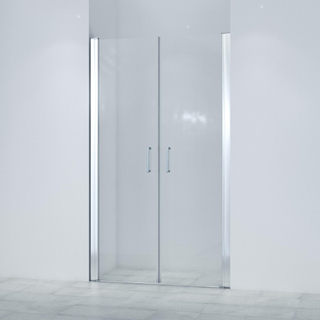 Saniclass Neptune Double portes 120x200cm verre de sécurité 6mm anti calcaire chrome