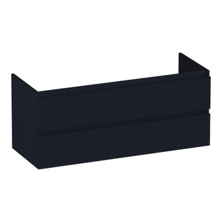 BRAUER Joy Wavy wastafelonderkast 120 2 softclose lades - greeploos - 1 sifon uitsparing - mat zwart
