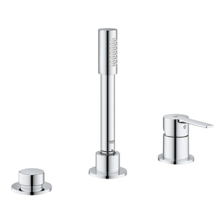 GROHE Lineare New Set de finition mitigeur de bain sur gorge 3 trous avec inverseur et douchette et flexible 200cm chrome