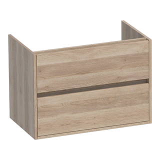 BRAUER Adore wastafelonderkast - 80x46x55cm - 2 softclose lades - greeploos - 1 sifon uitsparing - Sunlit