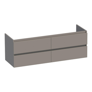 BRAUER Joy wastafelonderkast 140 4 softclose lades - greeploos - 2 sifon uitsparingen - mat taupe