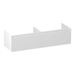 BRAUER Embrace wastafelonderkast - 139x35x45.5cm - 2 softclose lades - greeploos - 2 sifon uitsparingen - mat wit