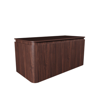 Saniclass Terra Badkamermeubelset - 100cm - 2 lades - afgeronde hoeken - topblad - kastanje (walnoot)