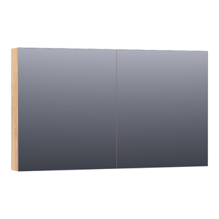 Saniclass Plain Spiegelkast - 120x70x15cm - 2 links/rechtsdraaiende spiegeldeuren - MFC - nomad