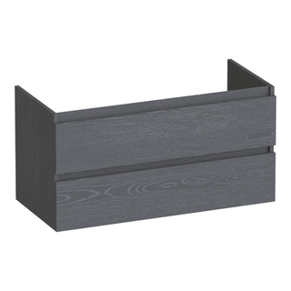 BRAUER Joy wastafelonderkast - 100x46x50cm - 2 softclose lades - greeploos - 1 sifon uitsparing - Timber Grey