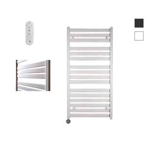 Sanicare HVS - Moda Elektrische Radiator - 120x60cm - 876W - met afstandsbediening - thermostaat - zwart - linksonder - mat wit