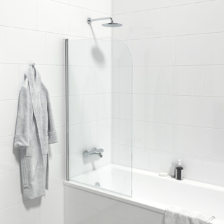 FugaFlow Efficiente Vetro Pare-baignoire - 1 pièce pivotante - 80x150cm - verre de sécurité 6mm - anti-calcaire - chrome