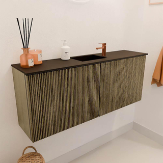 Mondiaz JOYA 100cm toiletmeubel - kleur Dusk - Wastafel FAYE positie Midden 1 kraangat kleur Urban.