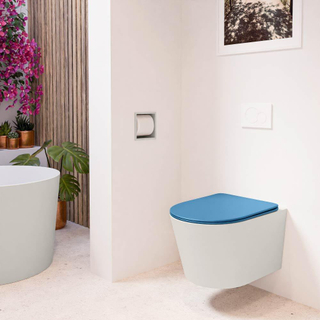 MONDIAZ LAVIE WC suspendu - 36x53cm - sans bride - Jeans (bleu) - softclose - quick-release - abattant WC - Linen (offwhite)