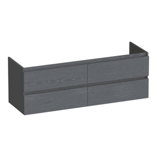 BRAUER Joy wastafelonderkast 140 4 softclose lades - greeploos - 2 sifon uitsparingen - Timber Grey