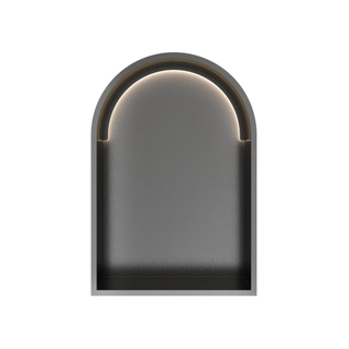 Hotbath &MORE Boîte encastrée ou niche encastrée Modèle en arc 30x45x10cm avec LED IP44 Gunmetal brossé PVD