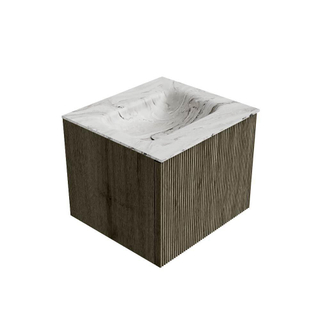 Mondiaz KURVE-DLUX Badkamermeubelset - 50x46x40cm - 1 lade - wastafel solid surface - midden - zonder kraangat - Shadow