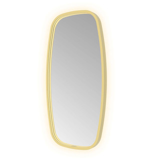 Hotbath &MORE Spiegel in aluminium frame / contour incl direct & indirect LED. spiegelverwarming. color changing. dimbaar. dottless. met afstandsbediening BBP Geborsteld messing PVD