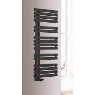 Rosani crest radiateur design 50x173cm avec raccordement central 743 watt graphite foncé mat