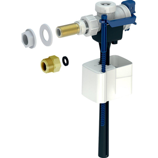 Robinet flotteur Geberit Type 333 avec raccord latéral 3/8 et 1/2 nippel est en laiton.