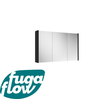 FugaFlow Eccelente Arredo spiegel badkamer spiegelkast - 100x63x16cm - inclusief zijpanelen - mat zwart -