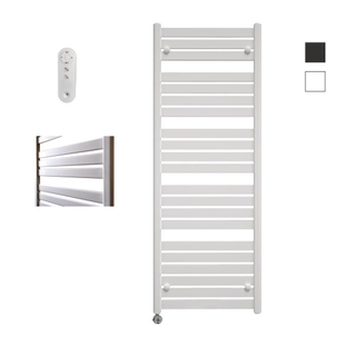 Sanicare HVS - Moda Elektrische Radiator - 160x60cm - 1159W - met afstandsbediening - thermostaat - chroom - linksonder - mat wit