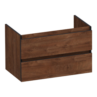 BRAUER Joy Edge wastafelonderkast 80 2 softclose lades - greeploos - 1 sifon uitsparing - Forest Cacao