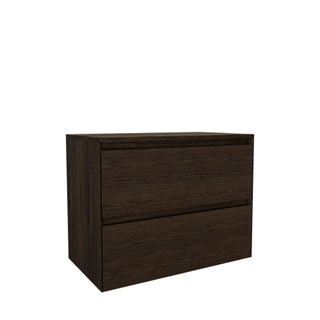 Saniclass Holz Atelier Badkamermeubelset - 80x45x60cm - 2 lades - topblad - Eiken charcoal
