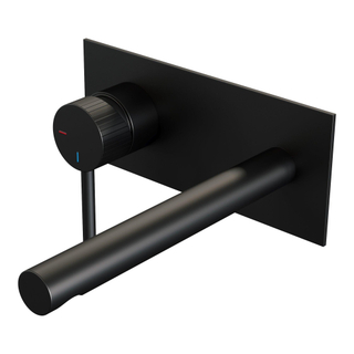 BRAUER Stripe Mitigeur lavabo encastré - bec droit et plaque de recouvrement - modèle A2 - noir mat