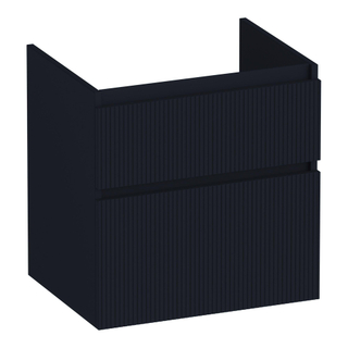 BRAUER Delight Wavy wastafelonderkast 60 2 softclose lades - greeploos - 1 sifon uitsparing - mat zwart