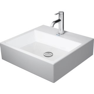 Duravit Vero Air Opbouw Wastafel - 50x47cm - met kraangat - zonder overloop - geslepen - rugzijde geglazuurd - wondergliss - wit