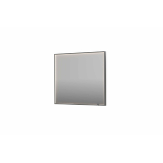INK SP19 spiegel - 90x4x80cm rechthoek in stalen kader incl dir LED - verwarming - color changing - dimbaar en schakelaar - geborsteld RVS