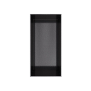 Hotbath &MORE Boîte encastrée ou niche encastrée 30x15x10cm sans cadre PVD noir brossé