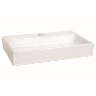 QeramiQ Fuente fonteinset - 38x24cm - 1 kraangat - keramiek - fonteinkraan messing geborsteld - glans wit
