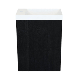 Arcqua marble ensemble de lave-mainss 40x22x54.5cm lave-mains blanc mat sans trop-plein chêne noir