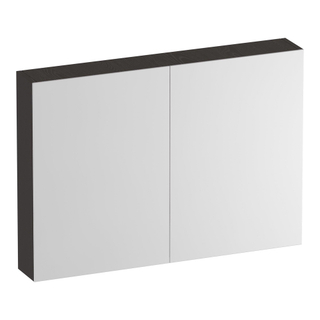 BRAUER Impress Deluxe armoire de toilette - 100x70x15cm - éclairage interne et externe - 2 portes miroir double face - Anthracite Bois