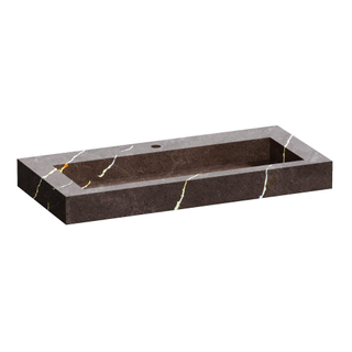 Saniclass Artificial Marble Lavabo pour meuble - 99.6x10.5x45.7cm - sans trop-plein - 1 vasque - 1 trou de robinet - composite - Copper Brown