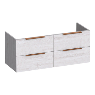 BRAUER Elevate meuble sous lavabo 120 excl. poignées à poser 4 tiroirs softclose et 2 découpes pour siphon - Forest Seashell