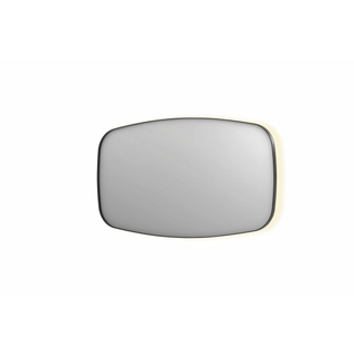 INK SP30 spiegel - 140x4x80cm contour in stalen kader incl indir LED - verwarming - color changing - dimbaar en schakelaar - geborsteld metal black